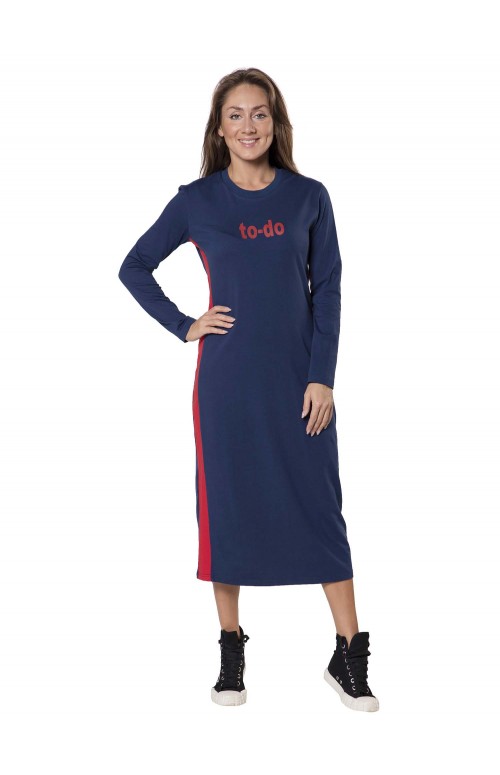Платье с лампасами To-do  КЛП1457П1 темно-синий