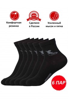 Набор подростковых носков НКЛД-1 саламандра черный, комплект 6 пар