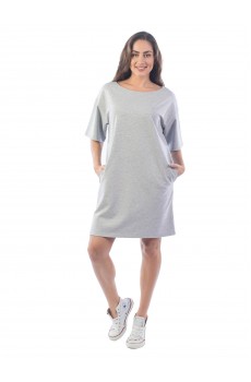 Платье из футера ФП1337 серый-меланж