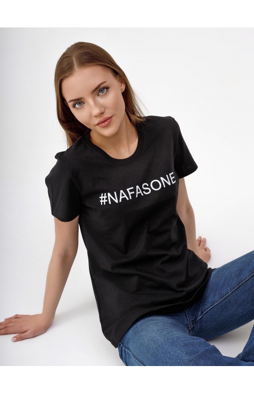 Футболка жен "Nafasone" черная КФ1324П2