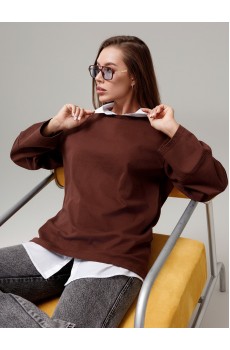 Лонгслив женский КЛ1546 коричневый Лонгслив женский КЛ1546 коричневый