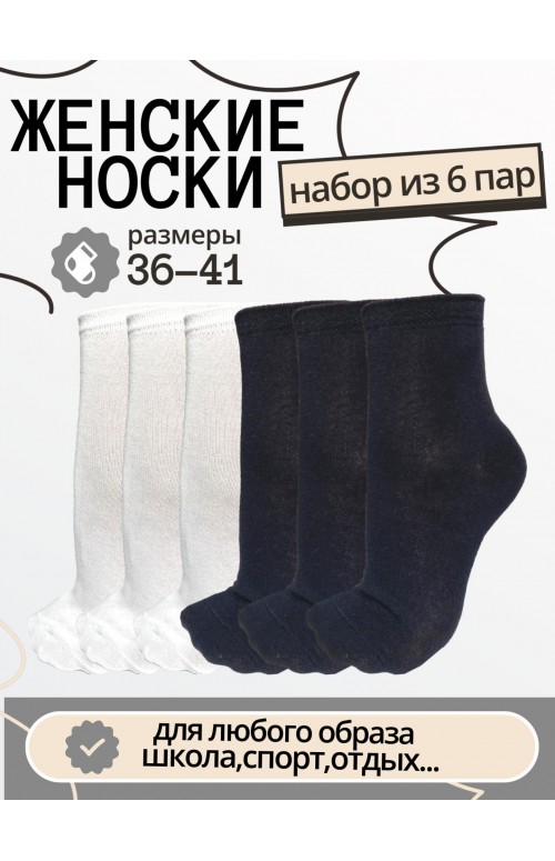 Набор женских носков НКЛВ-16, цвет ассорти, 6 пар