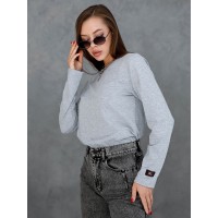 Лонгслив женский КЛ1530 серый меланж